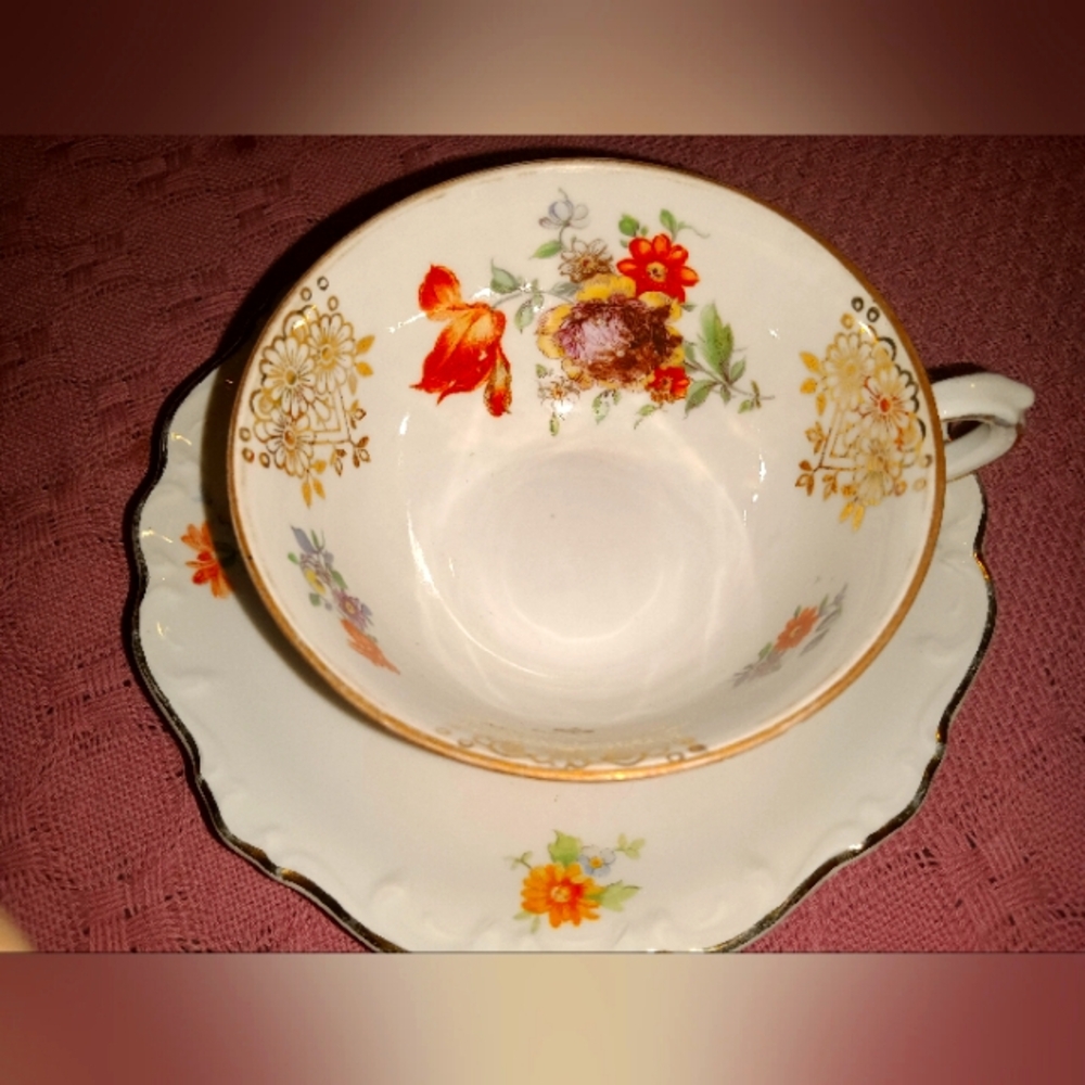 Bavarian (German) porcelain cup and saucer